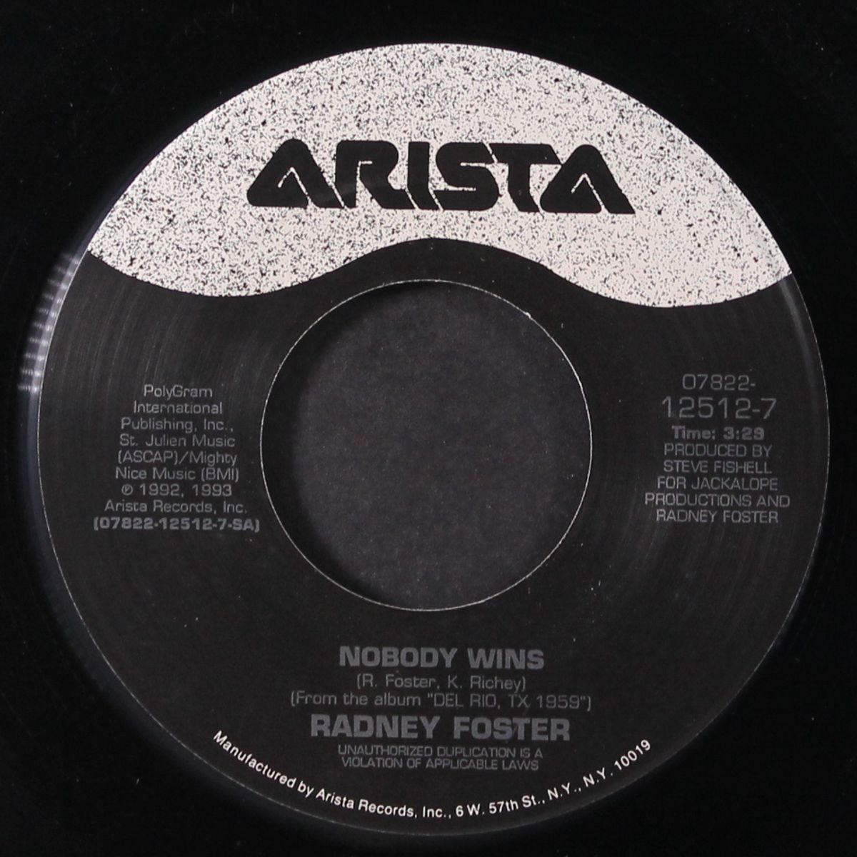 nobody wins / don't say goodbye by RADNEY FOSTER