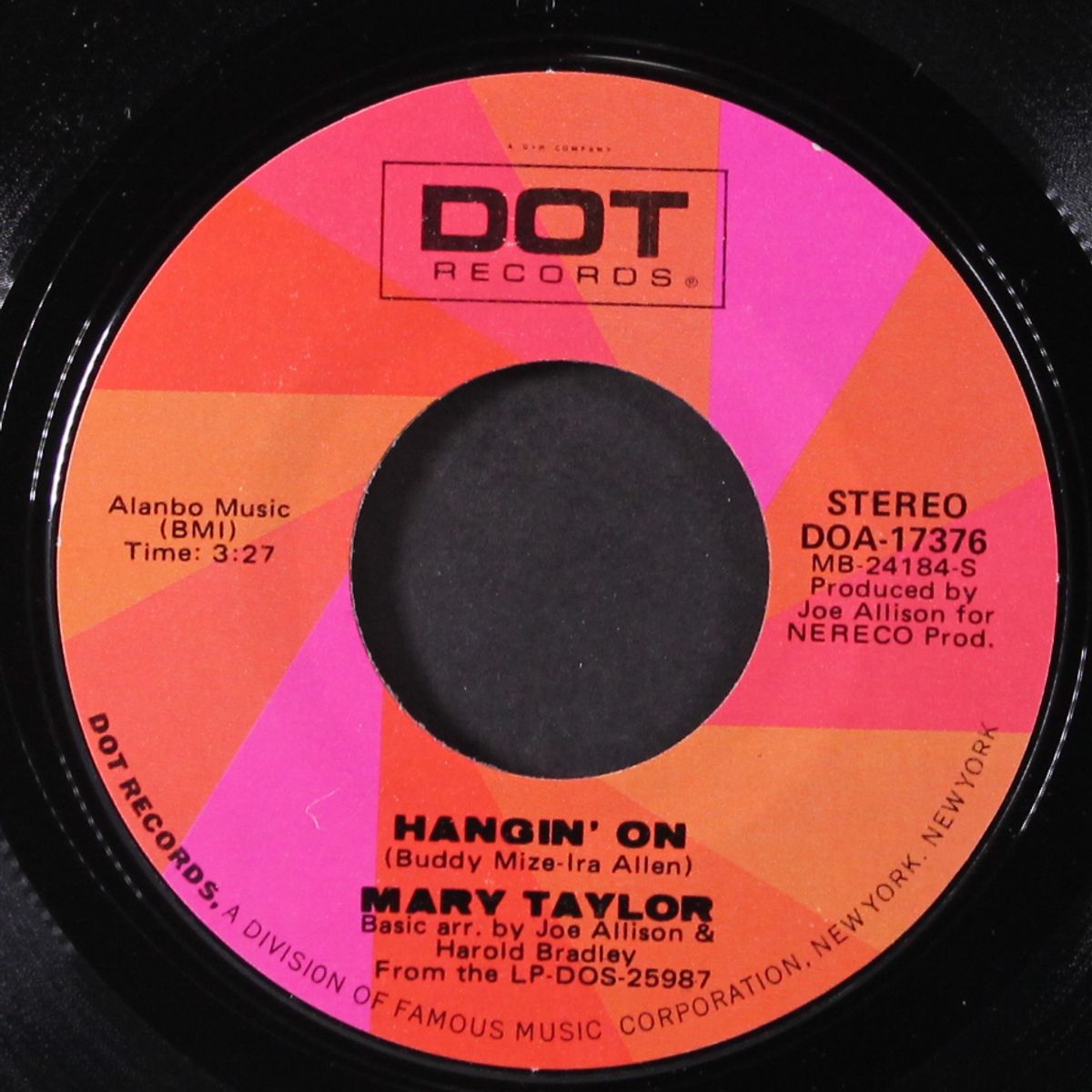 room for one more heartache / hangin' on by MARY TAYLOR