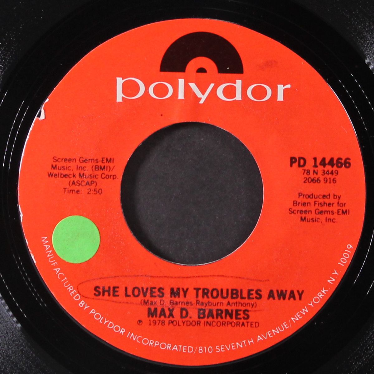 she loves my troubles away / this workin' man's got you by MAX D. BARNES