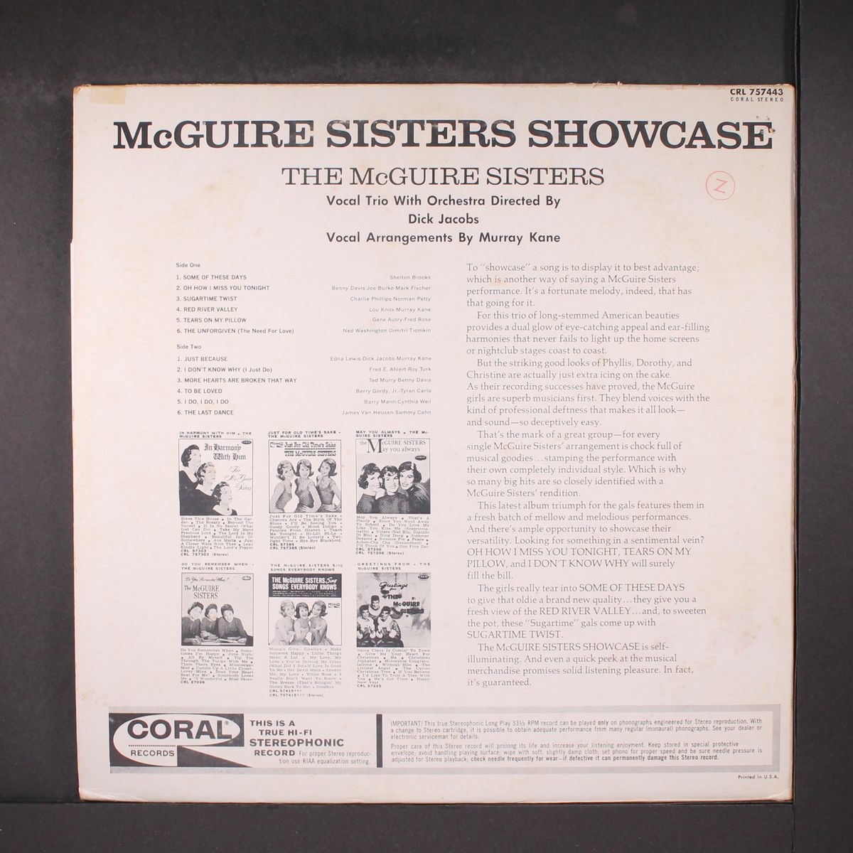 showcase by MCGUIRE SISTERS