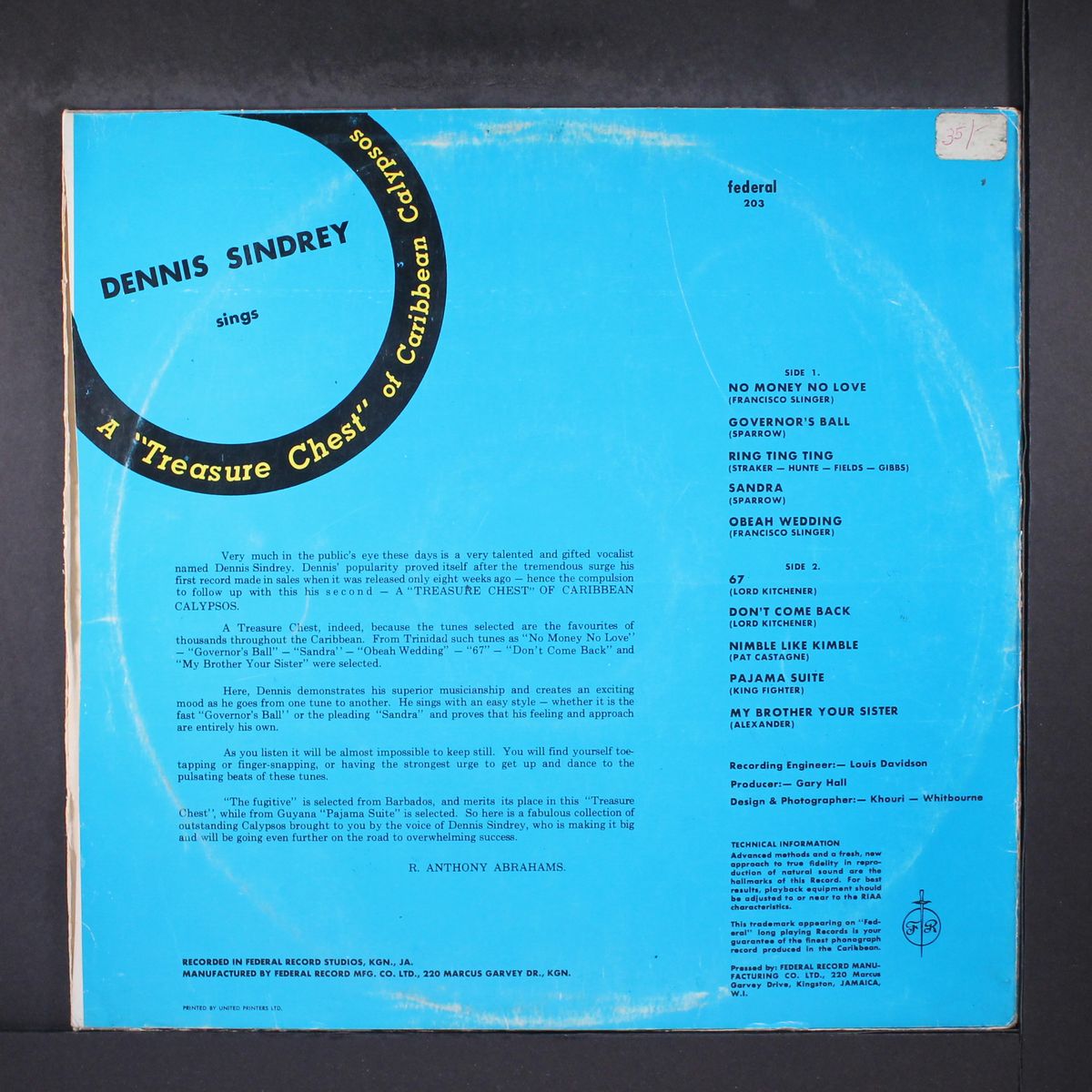 a treasure chest of caribbean calypso by DENNIS SINDREY