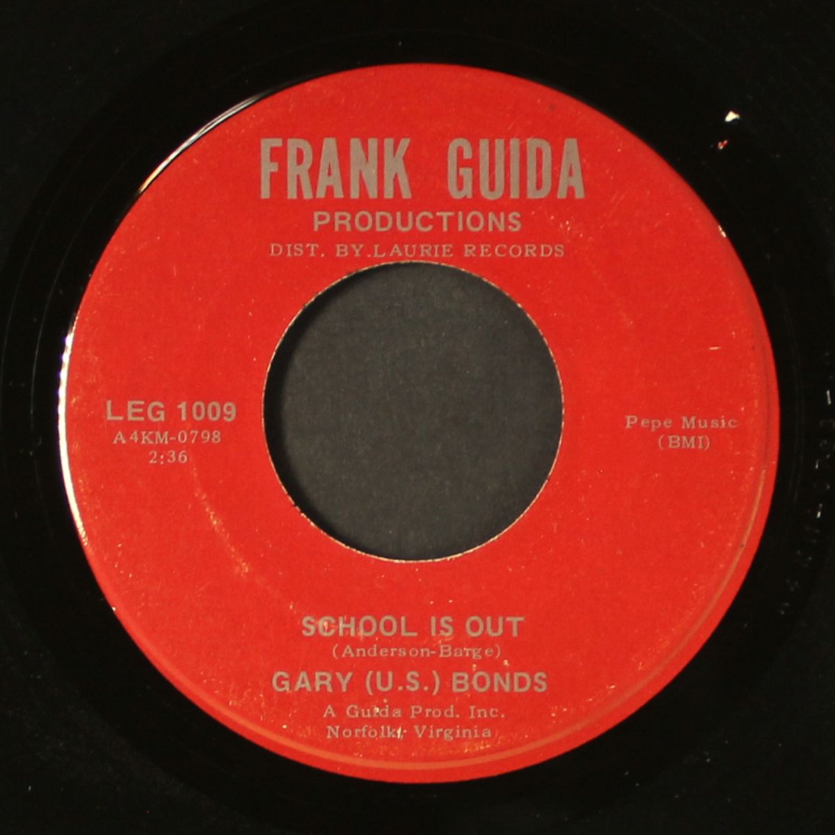 school is out / one million tears by GARY 'U.S' BONDS