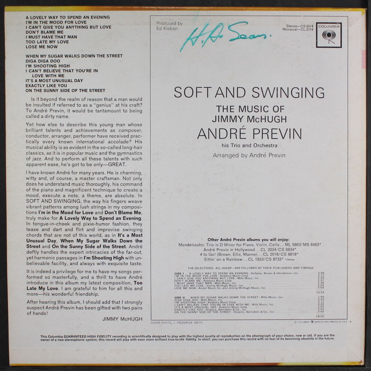 soft and swinging by ANDRE PREVIN