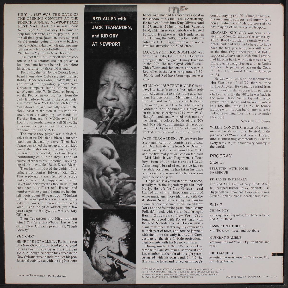 at newport by RED ALLEN, KID ORY, TEAGARDEN