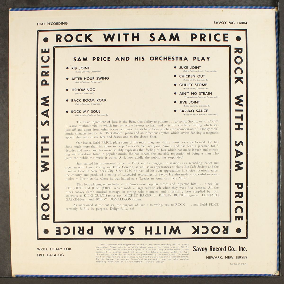 rock with by SAM PRICE