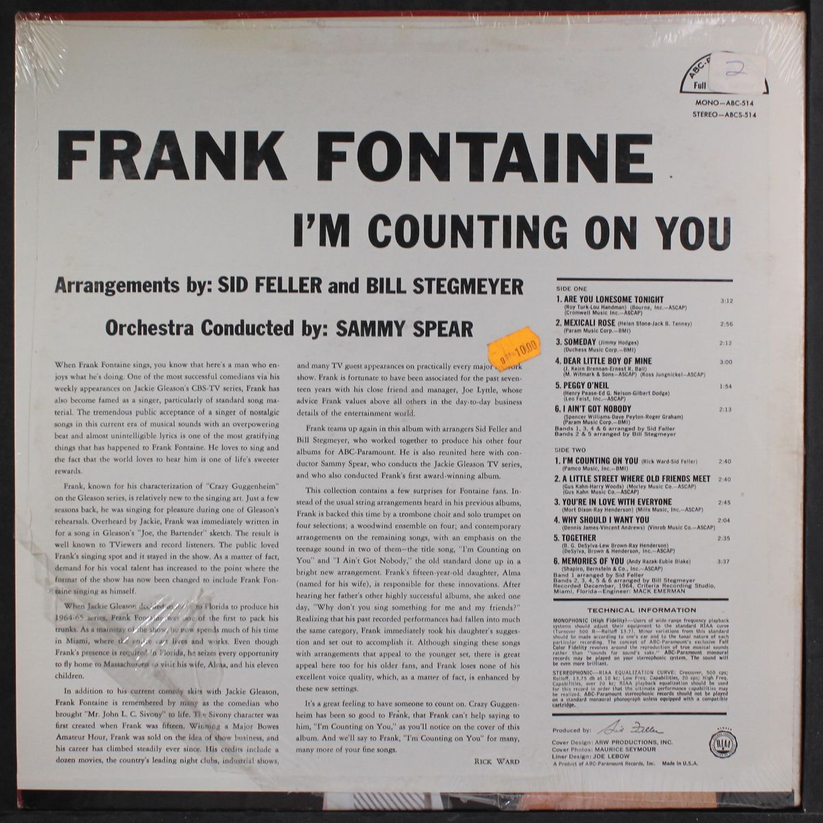 i'm counting on you by FRANK FONTAINE
