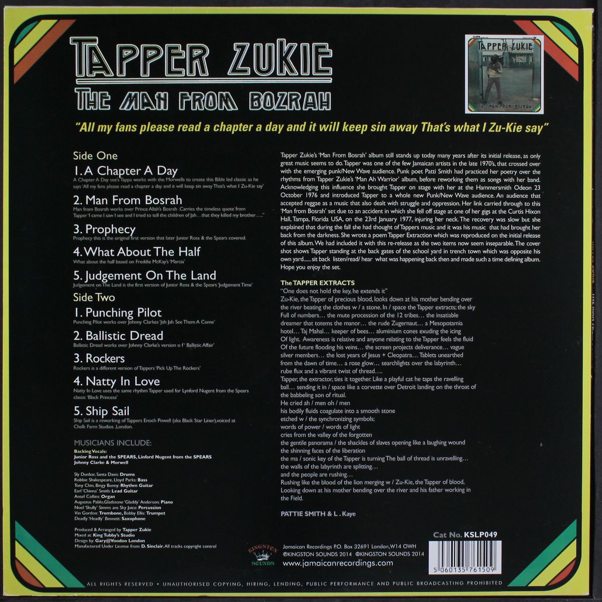 the man from bozrah by TAPPER ZUKIE