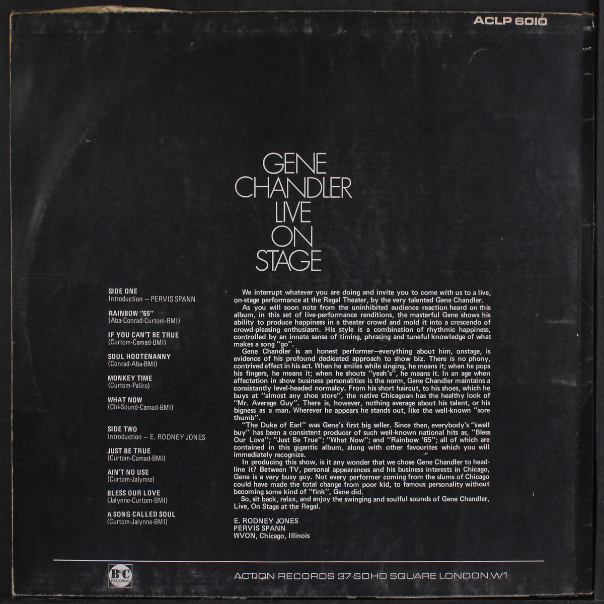 live on stage by GENE CHANDLER