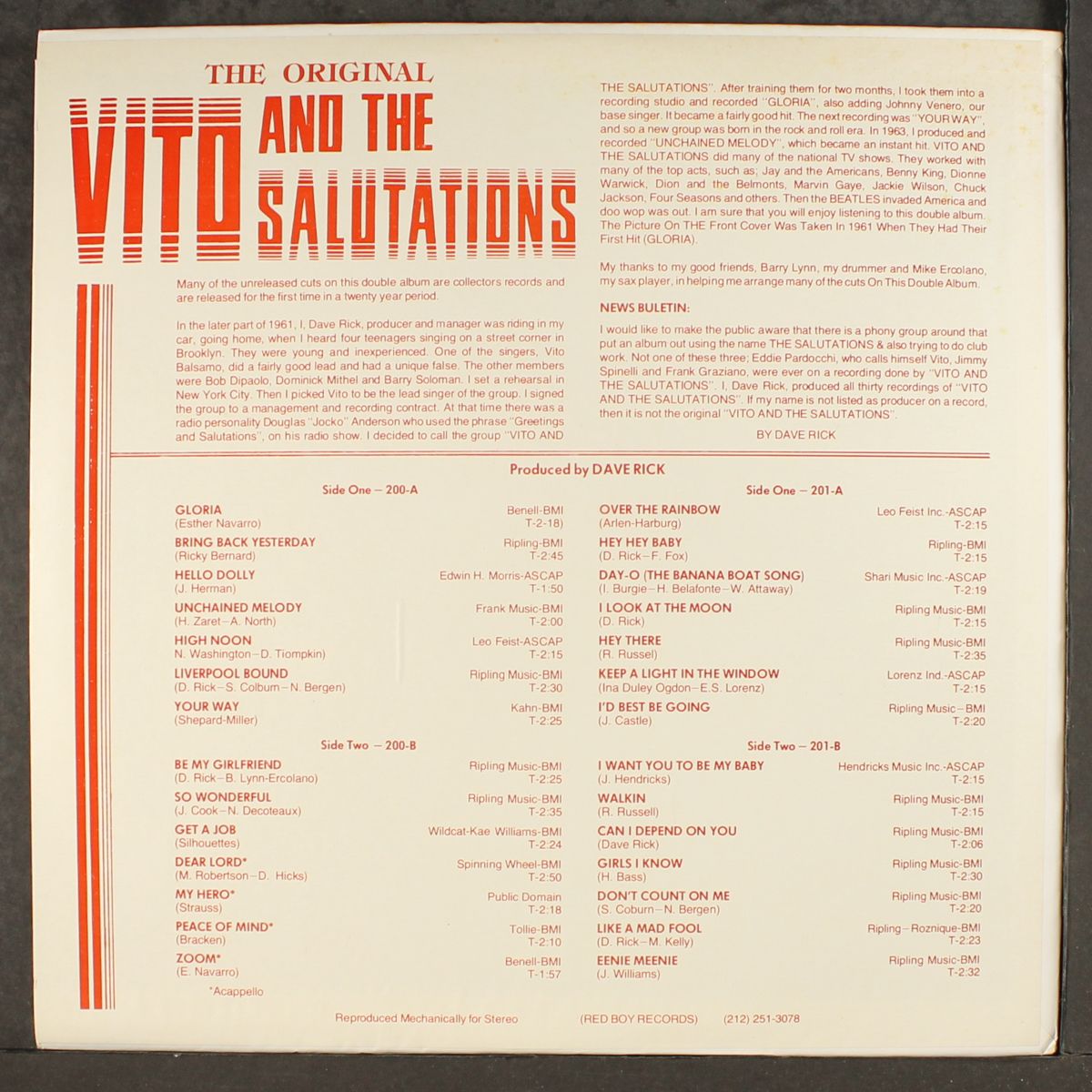 the original greatest hits by VITO & SALUTATIONS