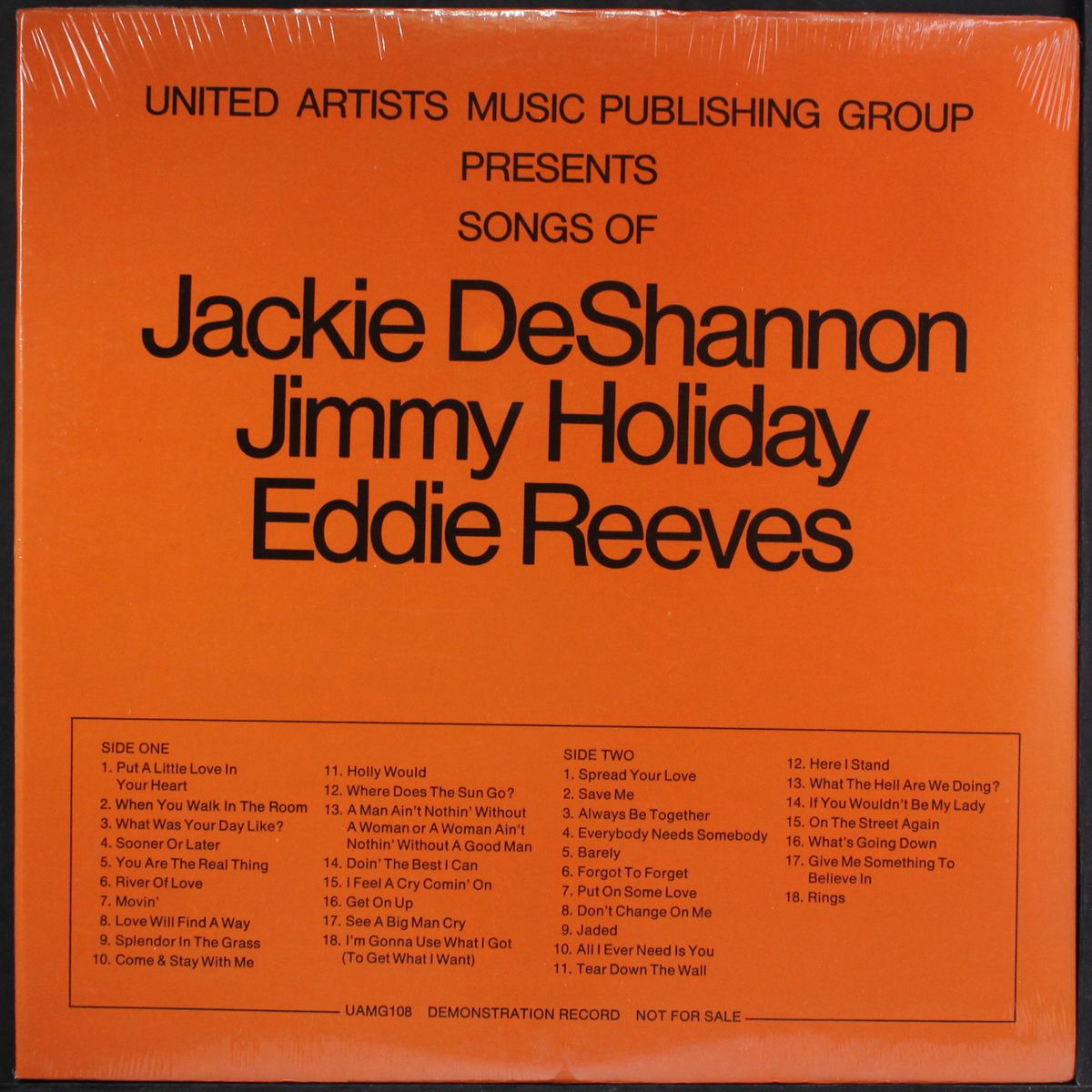 united artists music publishing group presents by JACKIE DESHANNON & OTHERS