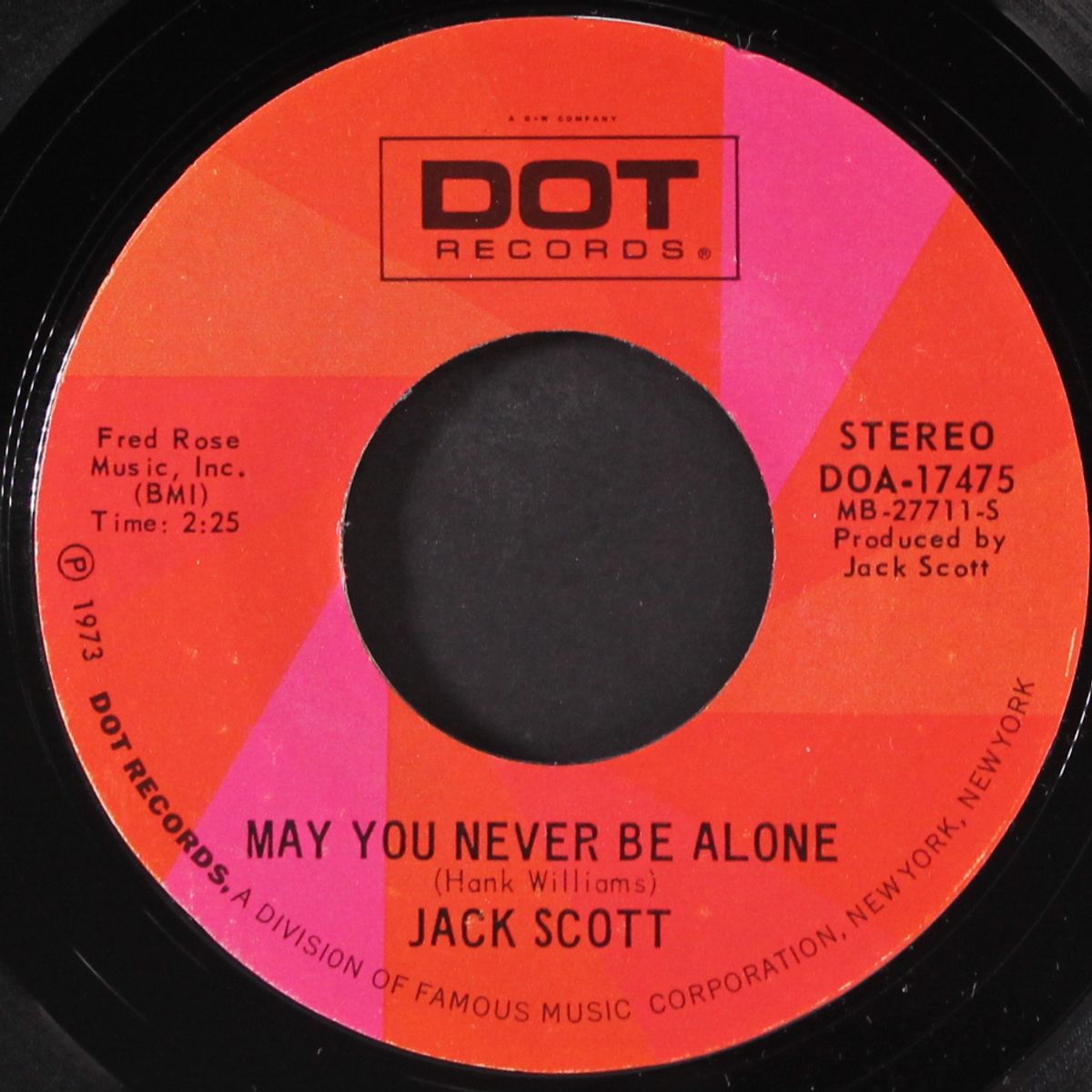 may you never be alone / face to the wall by JACK SCOTT