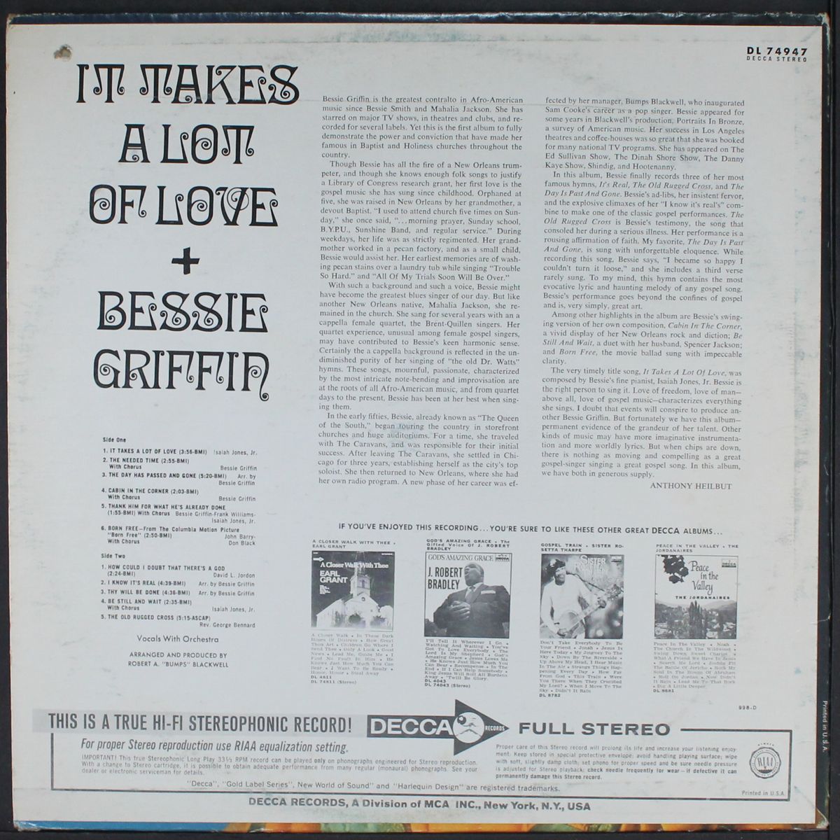 it takes a lot of love by BESSIE GRIFFIN