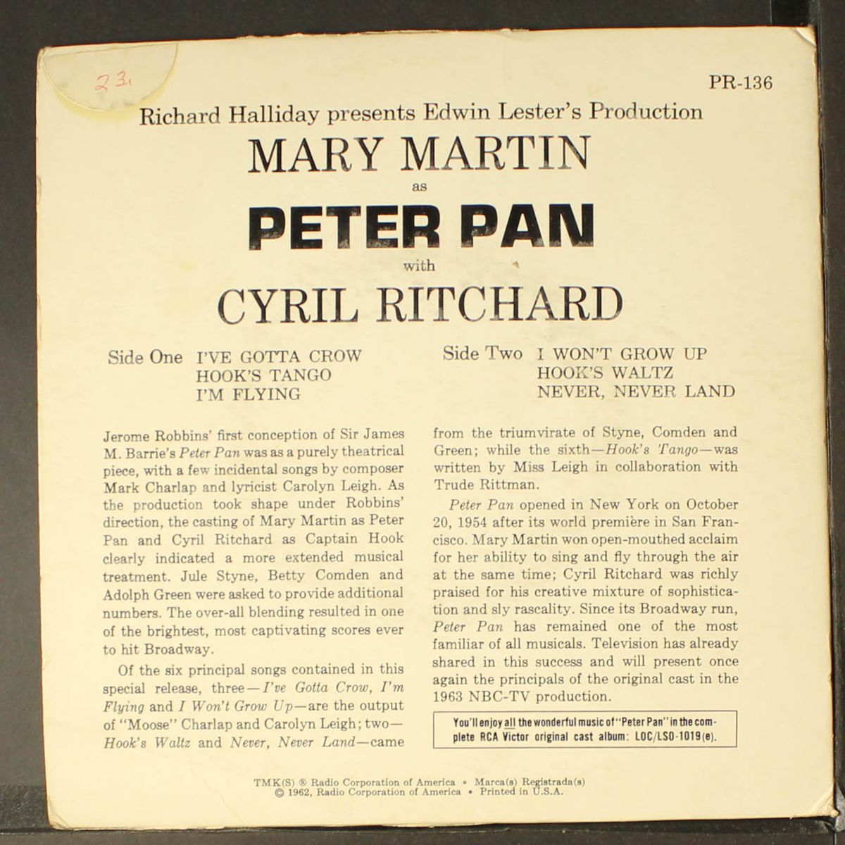 peter pan by MARY MARTIN