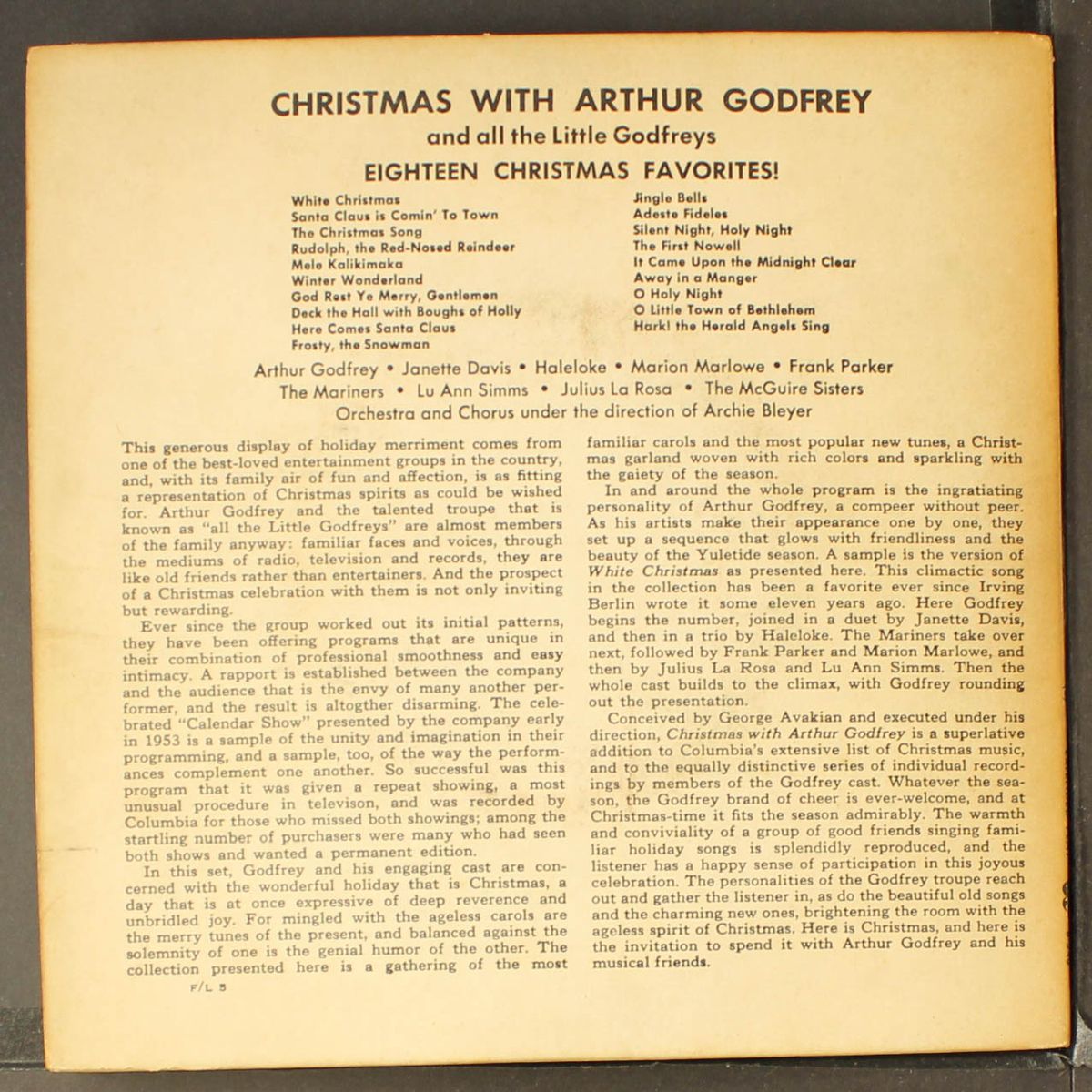 christmas with by ARTHUR GODFREY