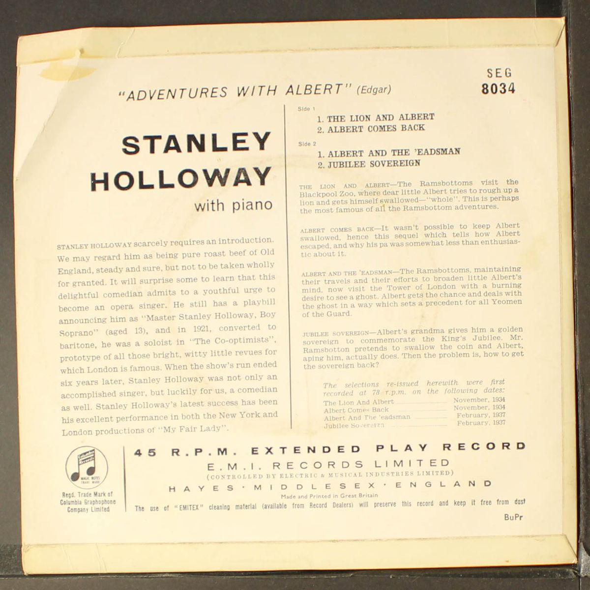 adventures with albert by STANLEY HOLLOWAY