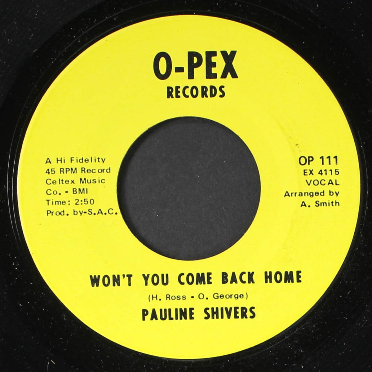 won't you come back home / you're a devil by PAULINE SHIVERS
