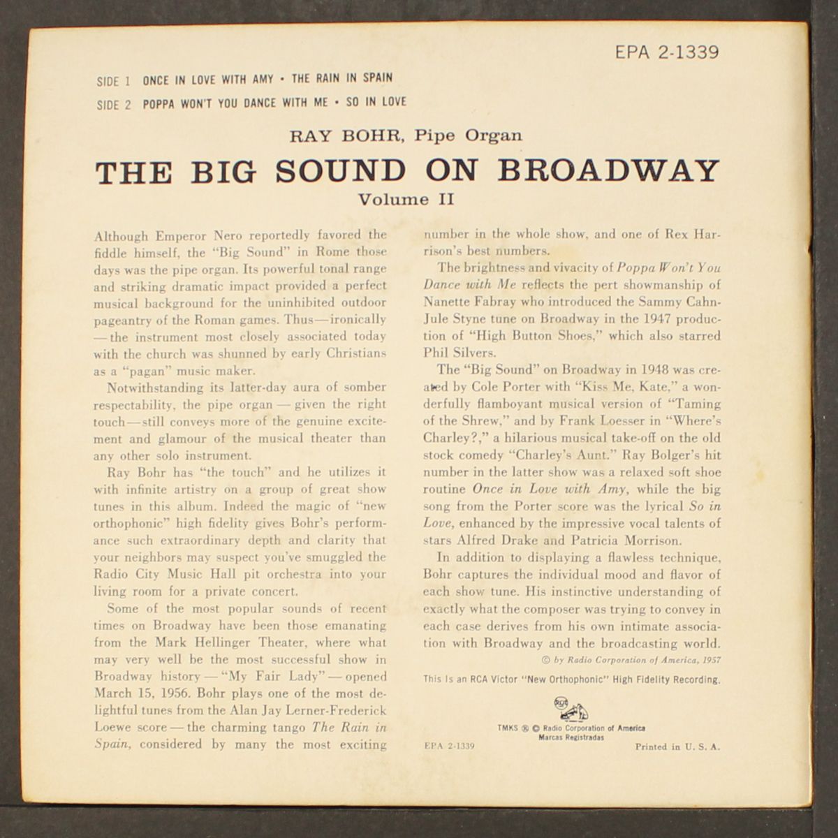 the big sound on broadway vol. 2 by RAY BOHR