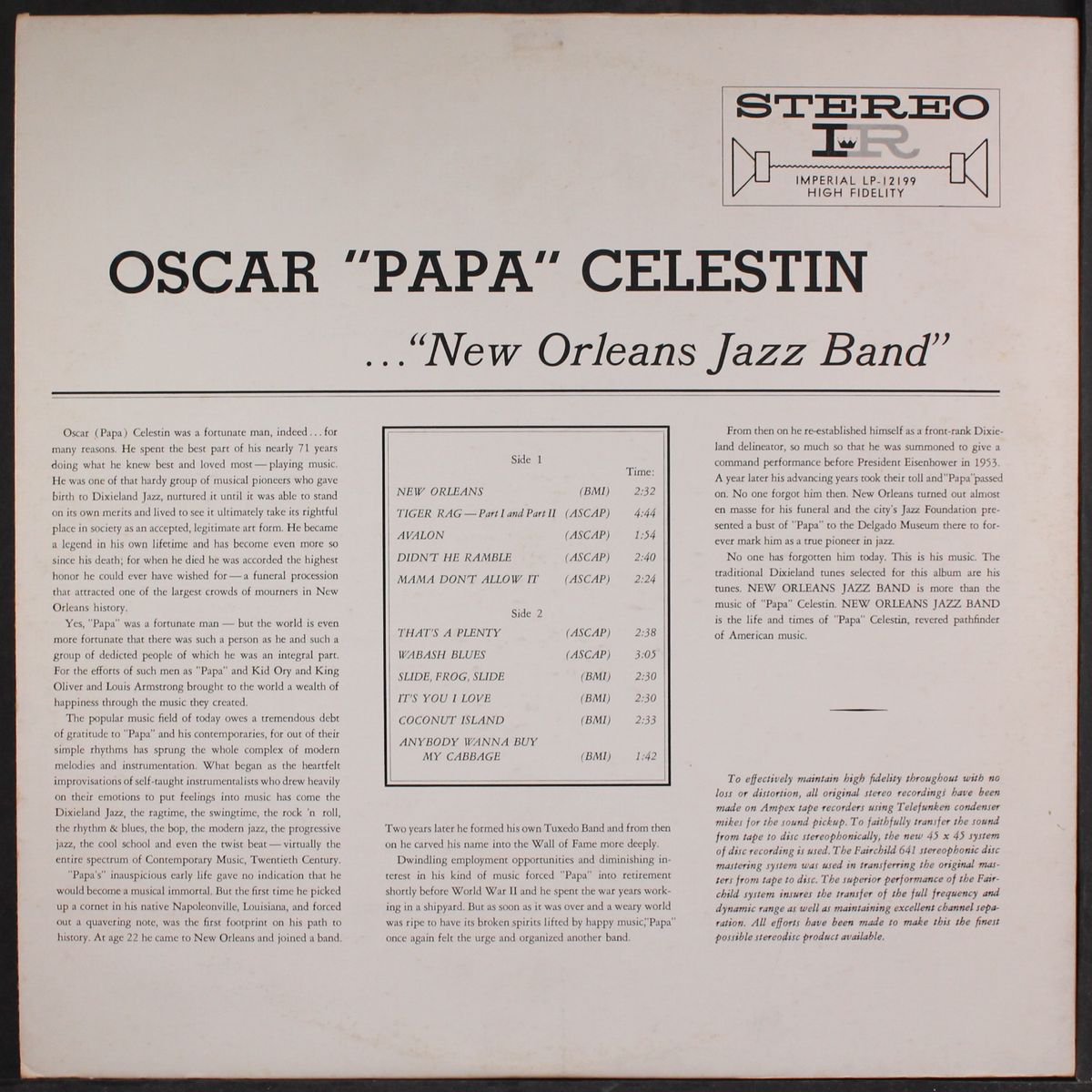 new orleans jazz band by OSCAR 'PAPA' CELESTIN