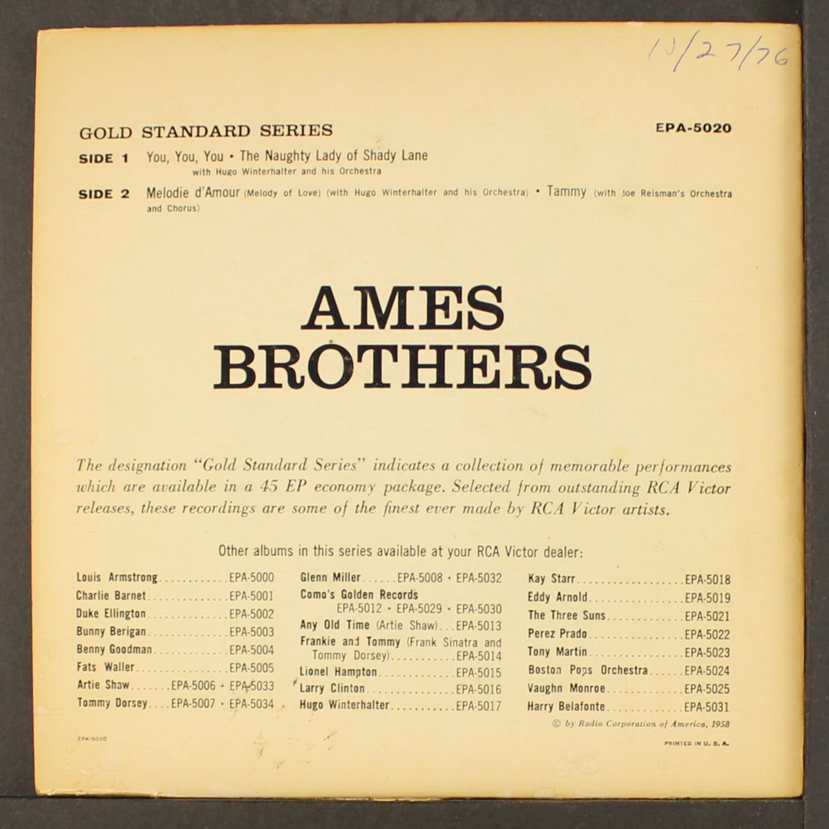 you, you, you + 3 by AMES BROTHERS