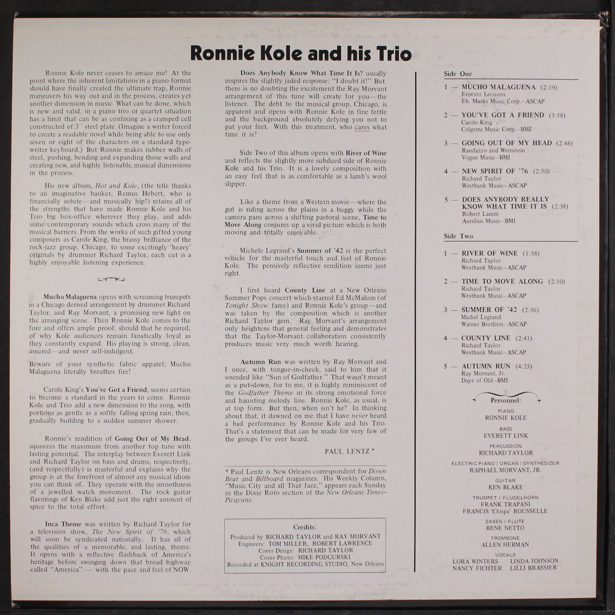 hot & kole by RONNIE KOLE TRIO