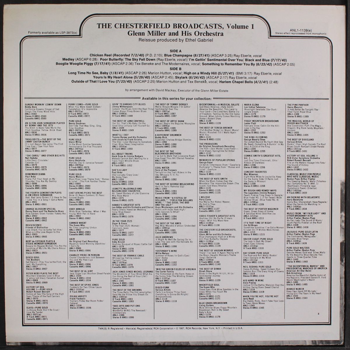 the chesterfield broadcasts vol. 1 by GLENN MILLER