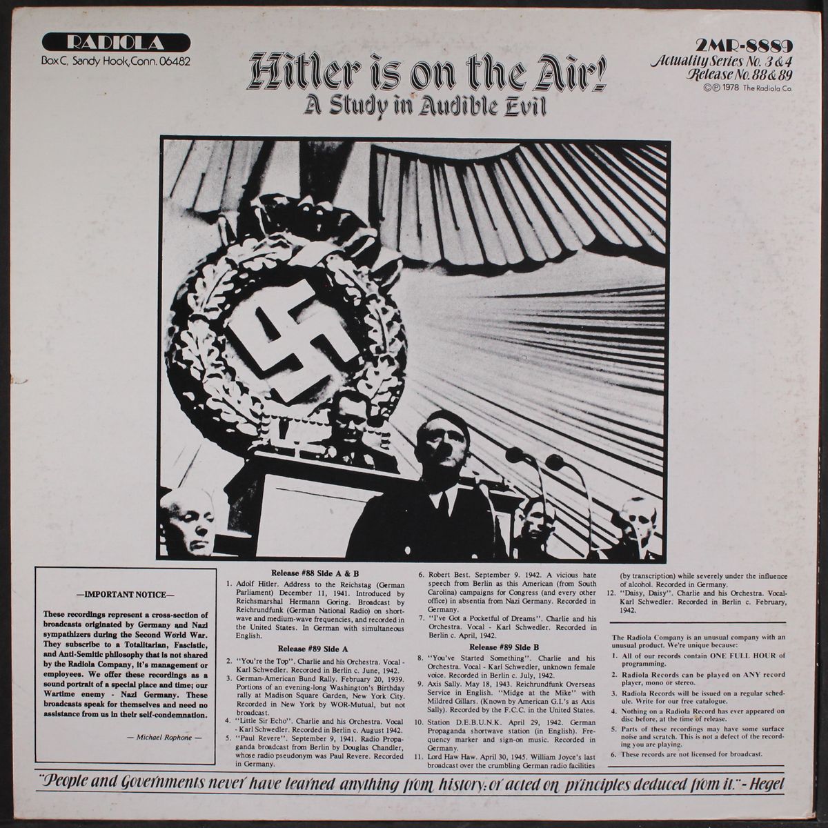 hitler is on the air! - a study in audible evil by ORIGINAL RADIO BROADCAST