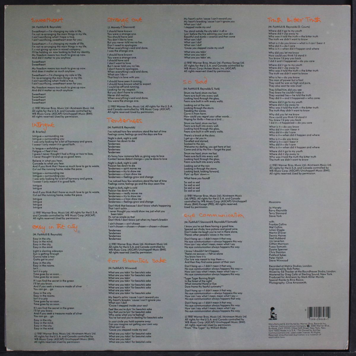 dangerous acquaintances by MARIANNE FAITHFULL