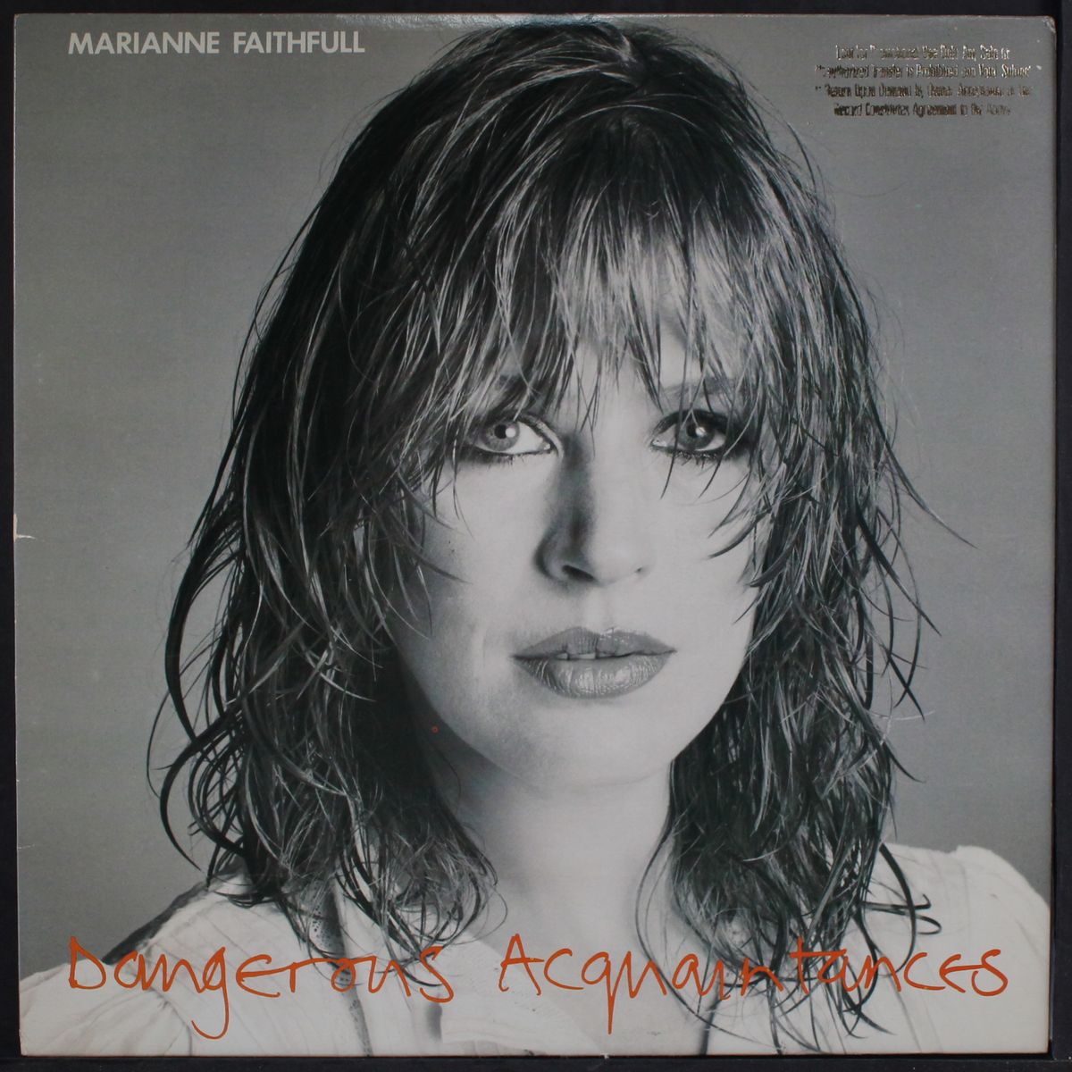 dangerous acquaintances by MARIANNE FAITHFULL
