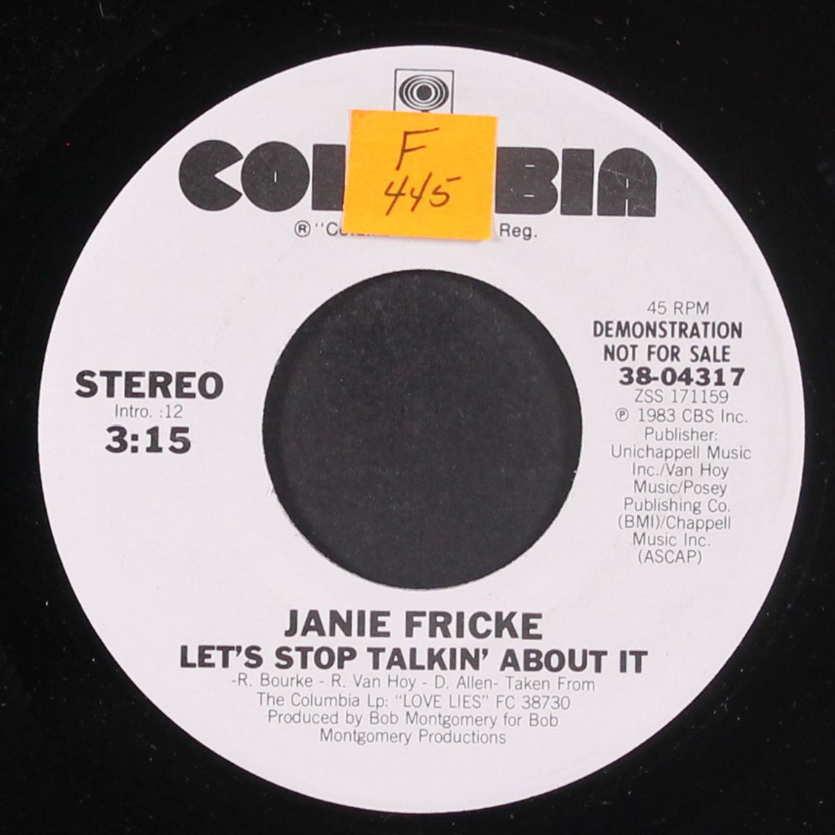 let's stop talkin' about it by JANIE FRICKE