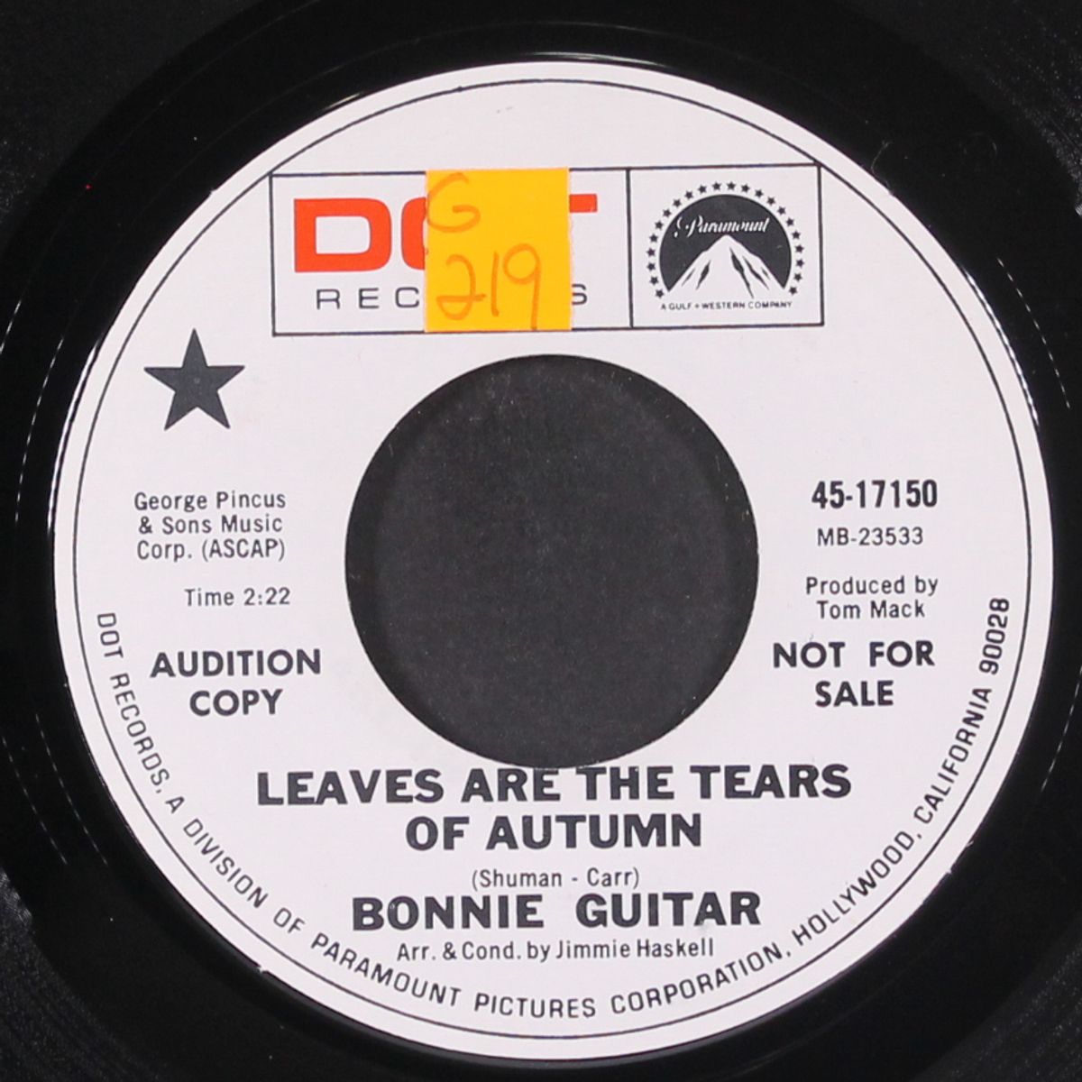 leaves are the tears of autumn by BONNIE GUITAR