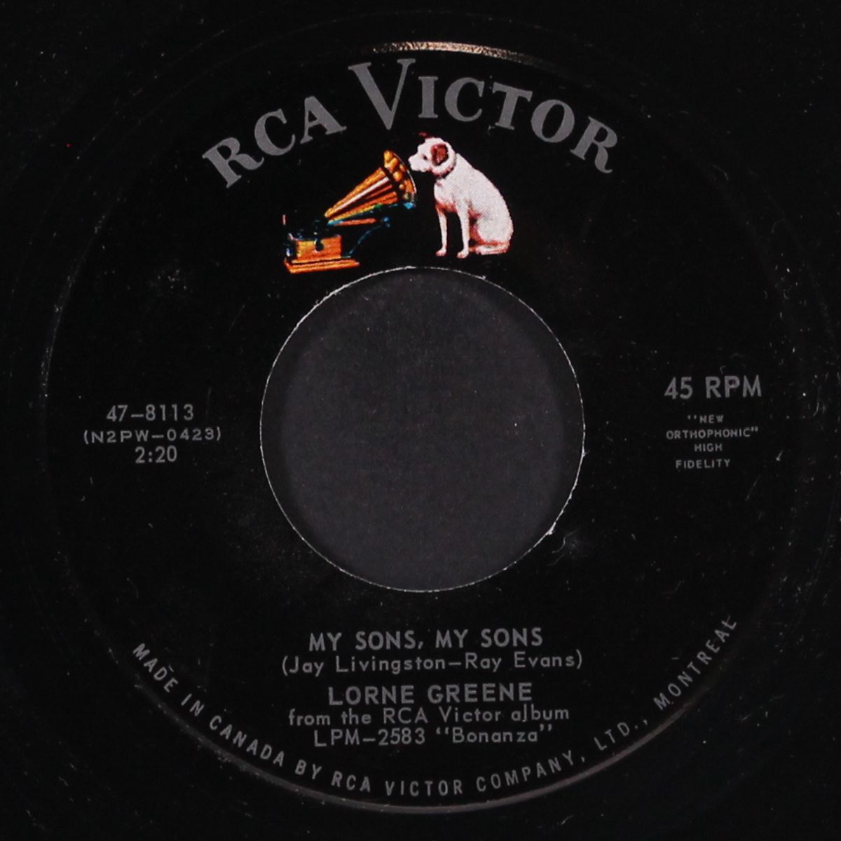 my sons, my sons by LORNE GREENE