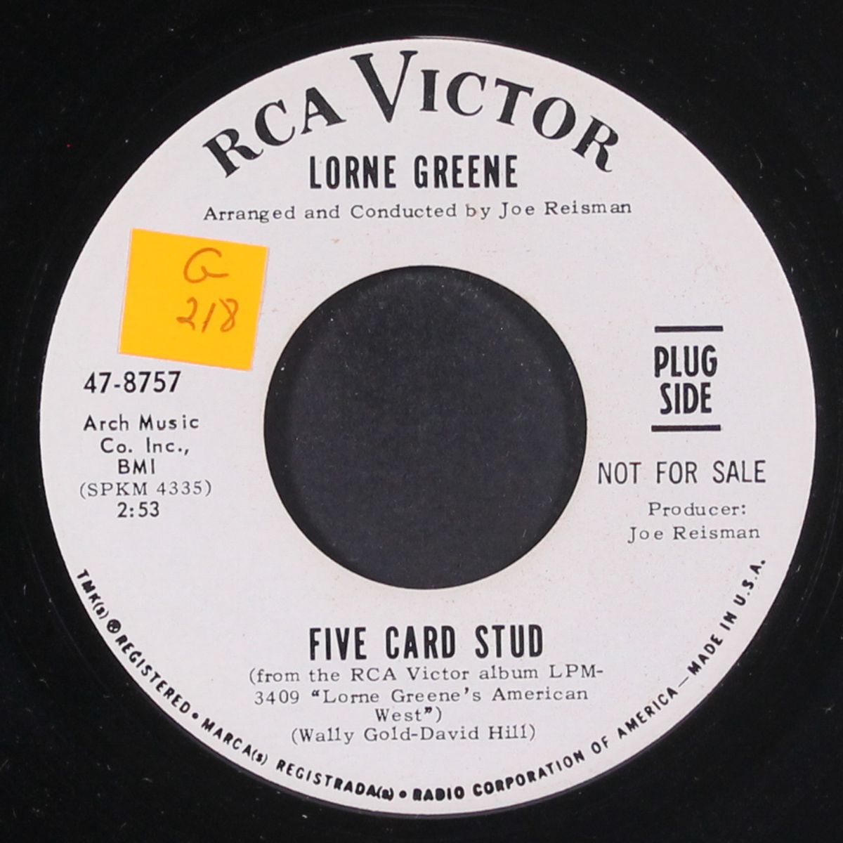 five card stud by LORNE GREENE