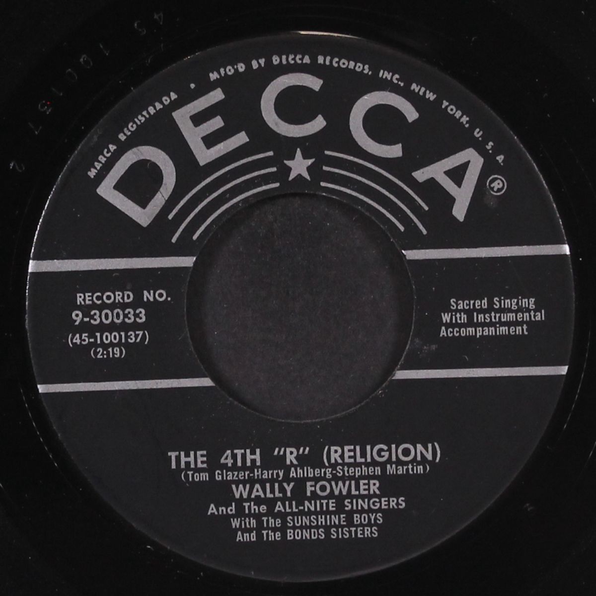 hear them bells / the 4th r (religion) by WALLY FOWLER