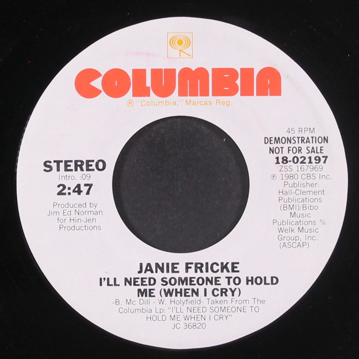 i'll need someone to hold me (when i cry) by JANIE FRICKE