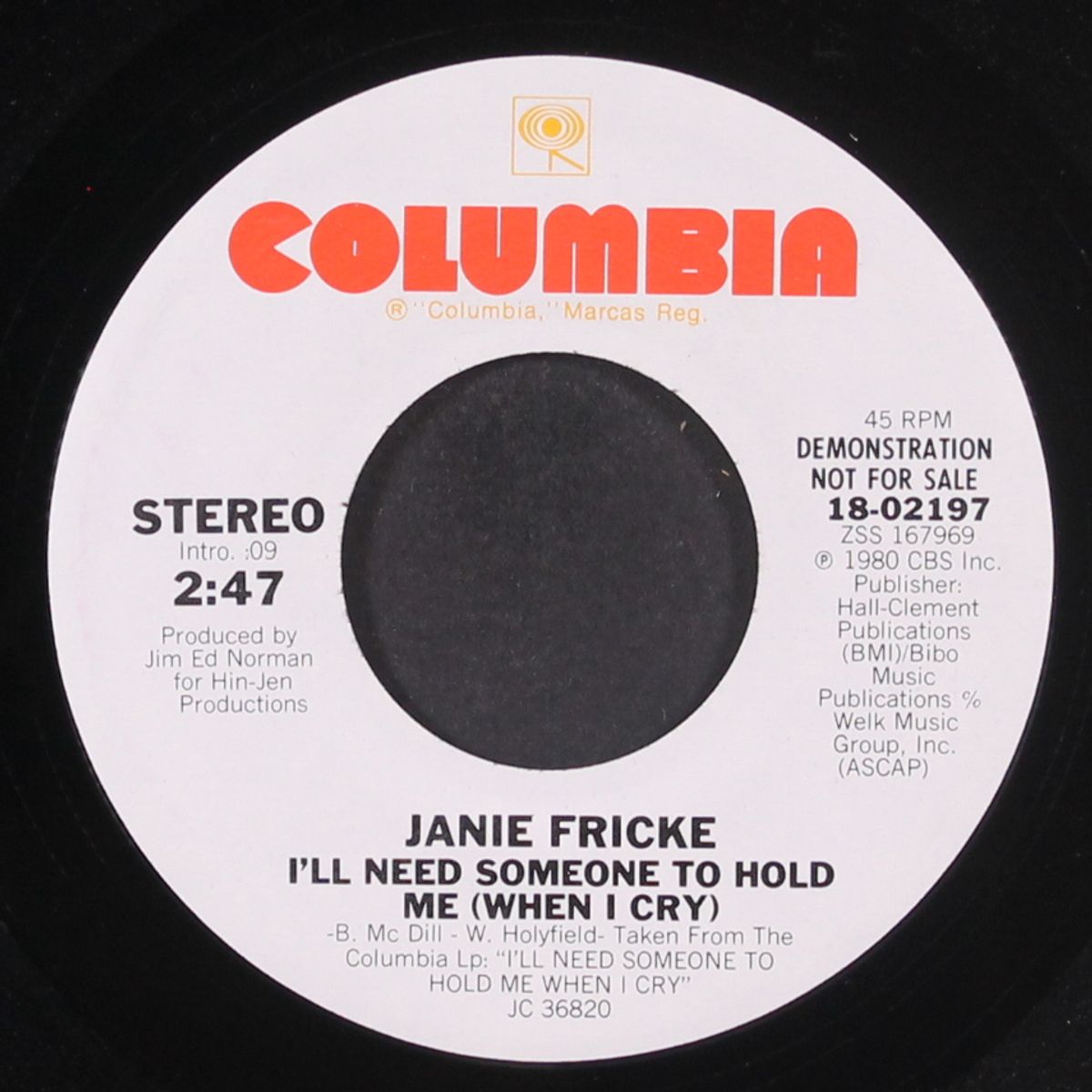 i'll need someone to hold me (when i cry) by JANIE FRICKE