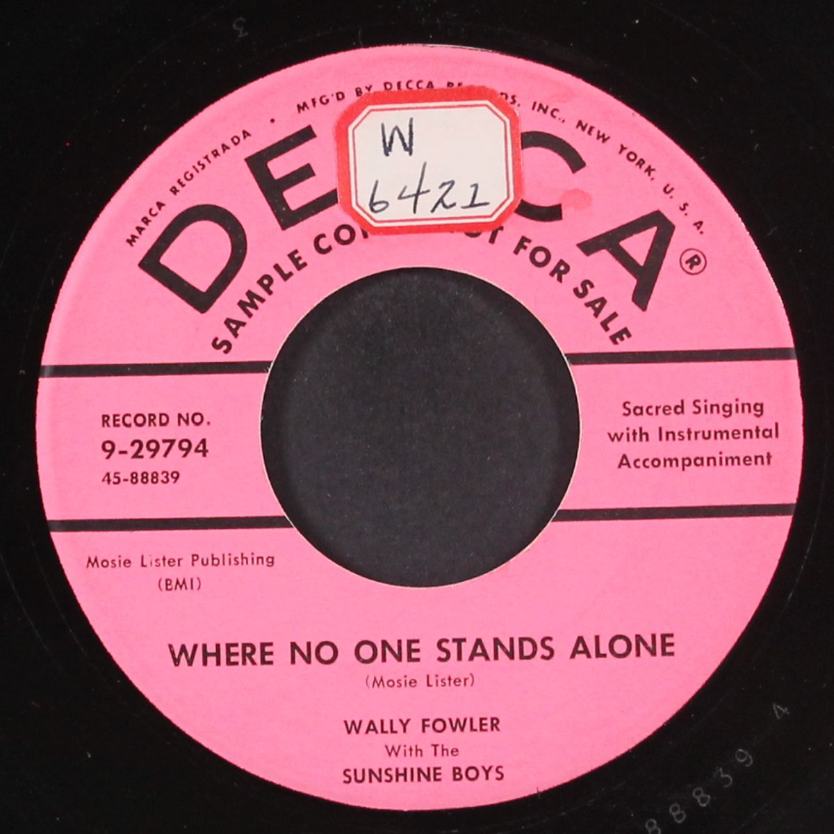 where no one stands alone by WALLY FOWLER