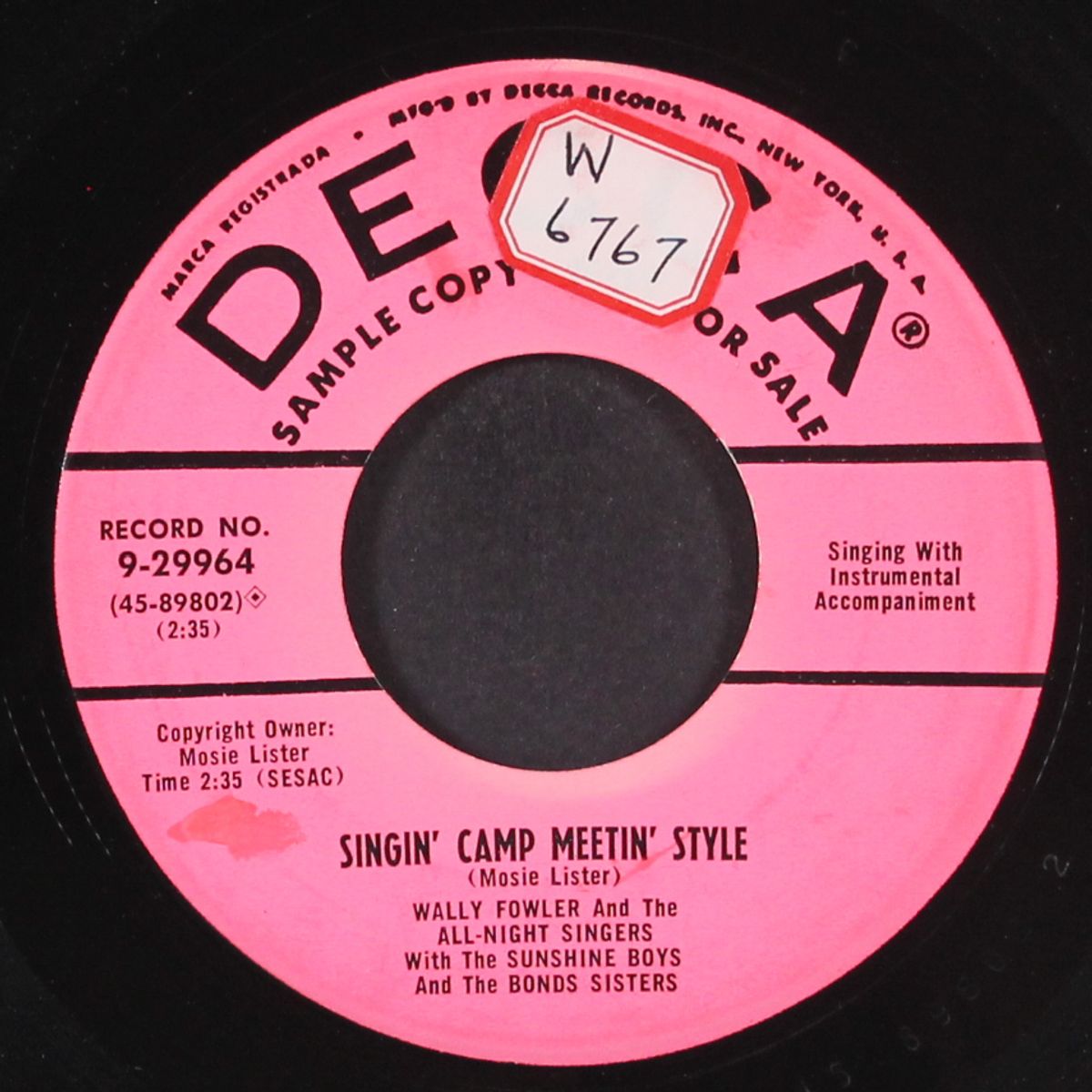 singin' camp meetin' style by WALLY FOWLER