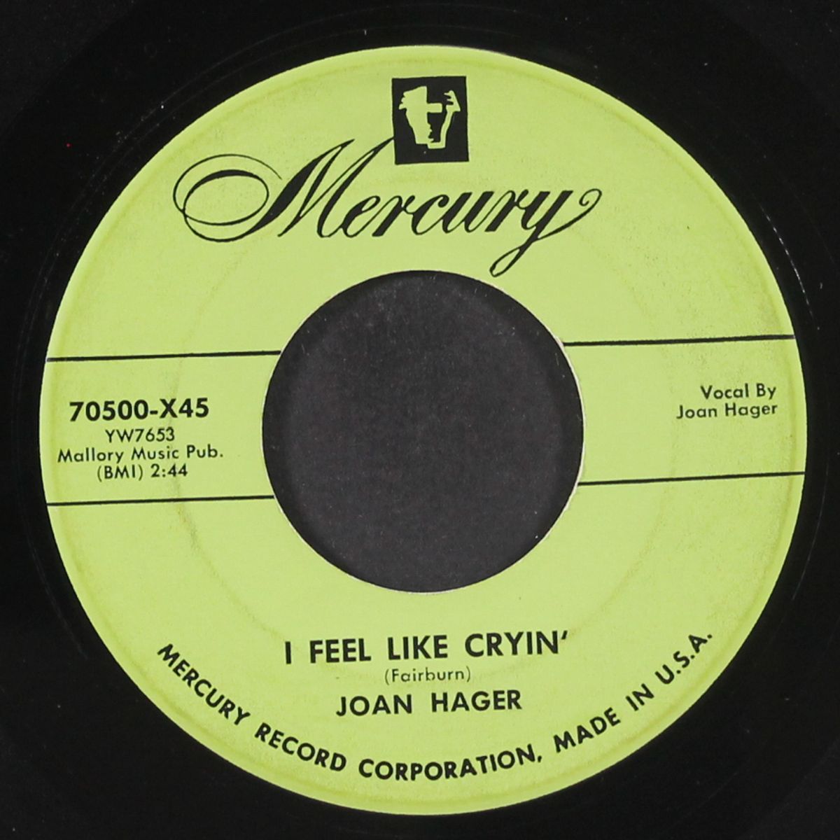 i feel like cryin' by JOAN HAGER