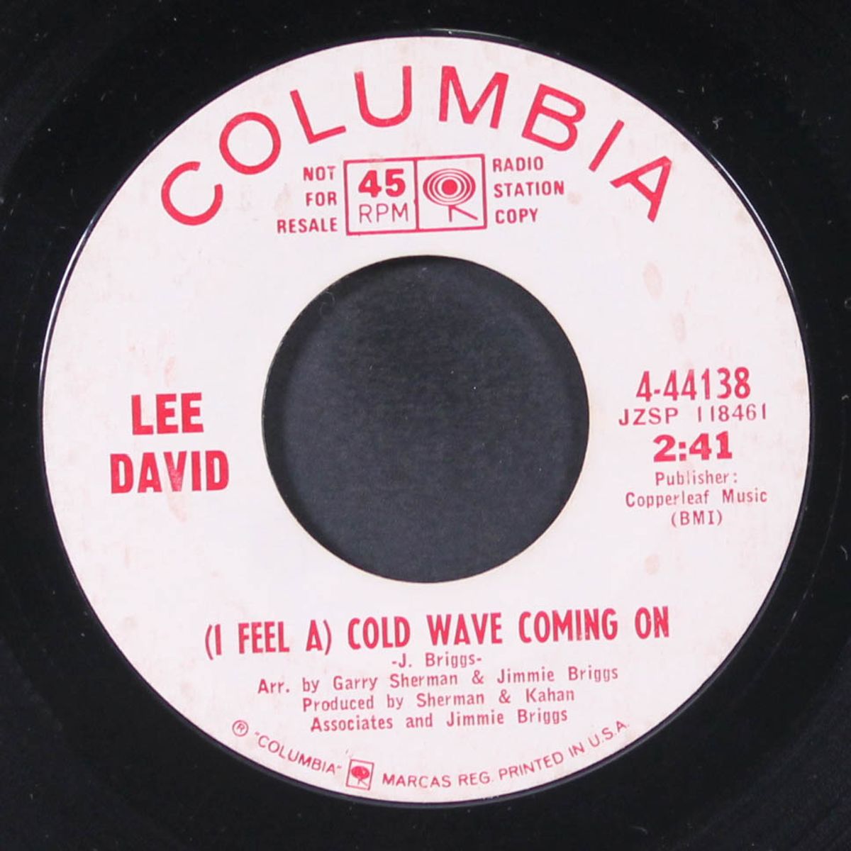 temptation is calling my name / cold wave coming on by LEE DAVID