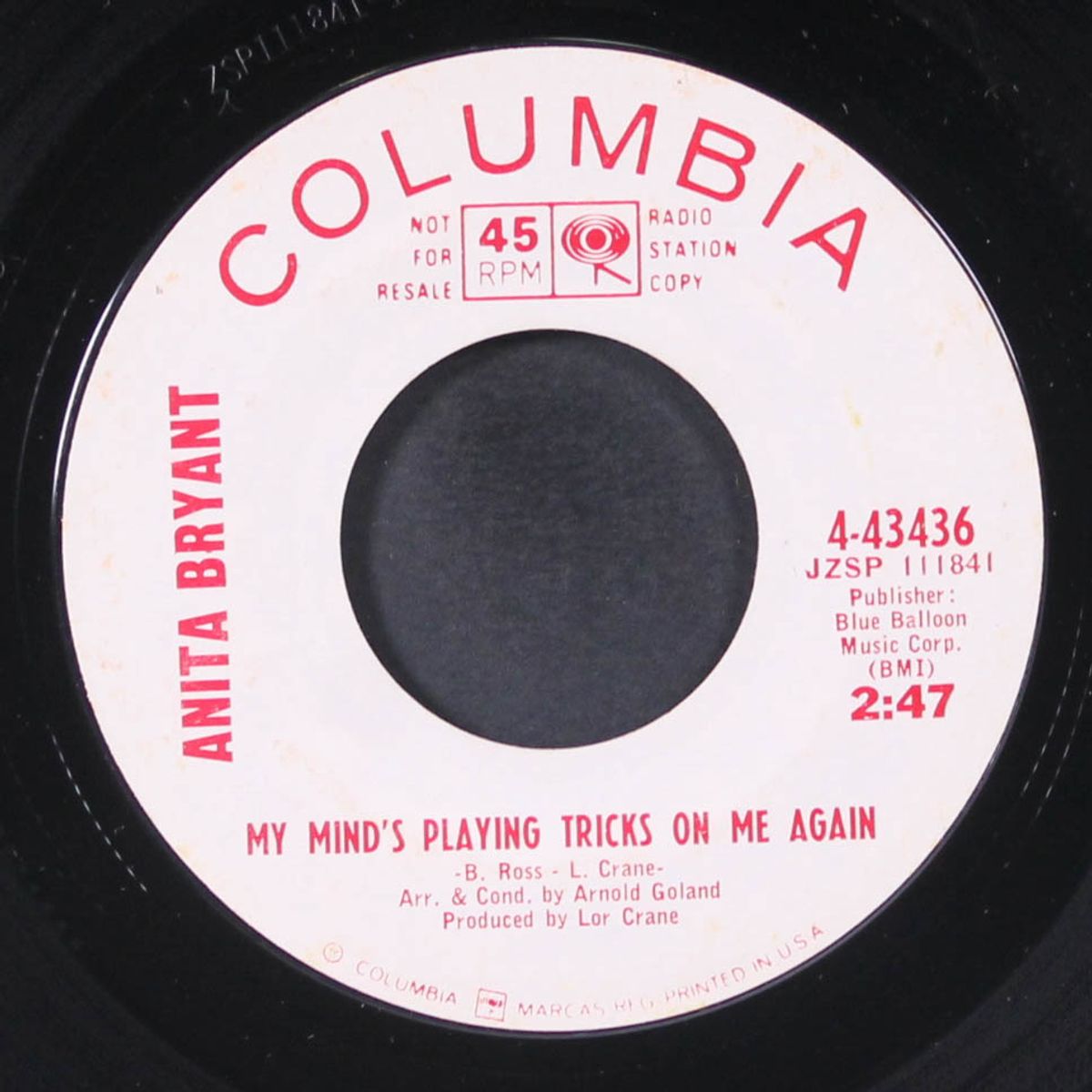 my mind's playing tricks on me again / just say auf wiedersehen by ANITA BRYANT