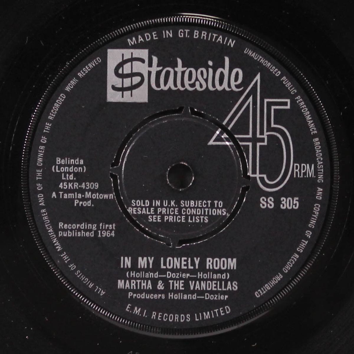in my lonely room / a tear for the girl by MARTHA & VANDELLAS