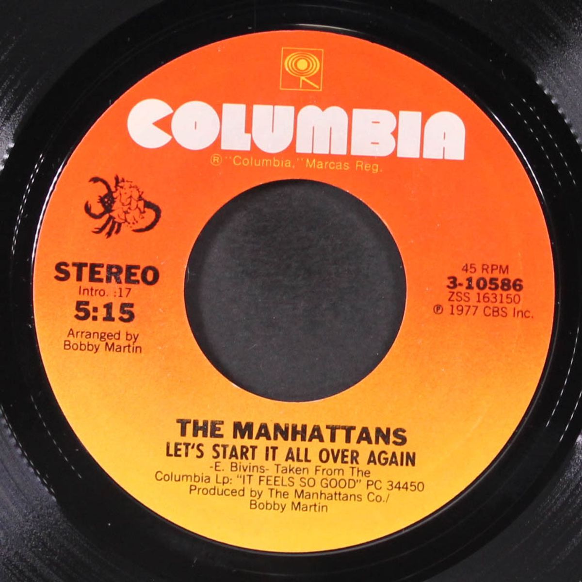 we never danced to a love song / let's start it all over again by MANHATTANS