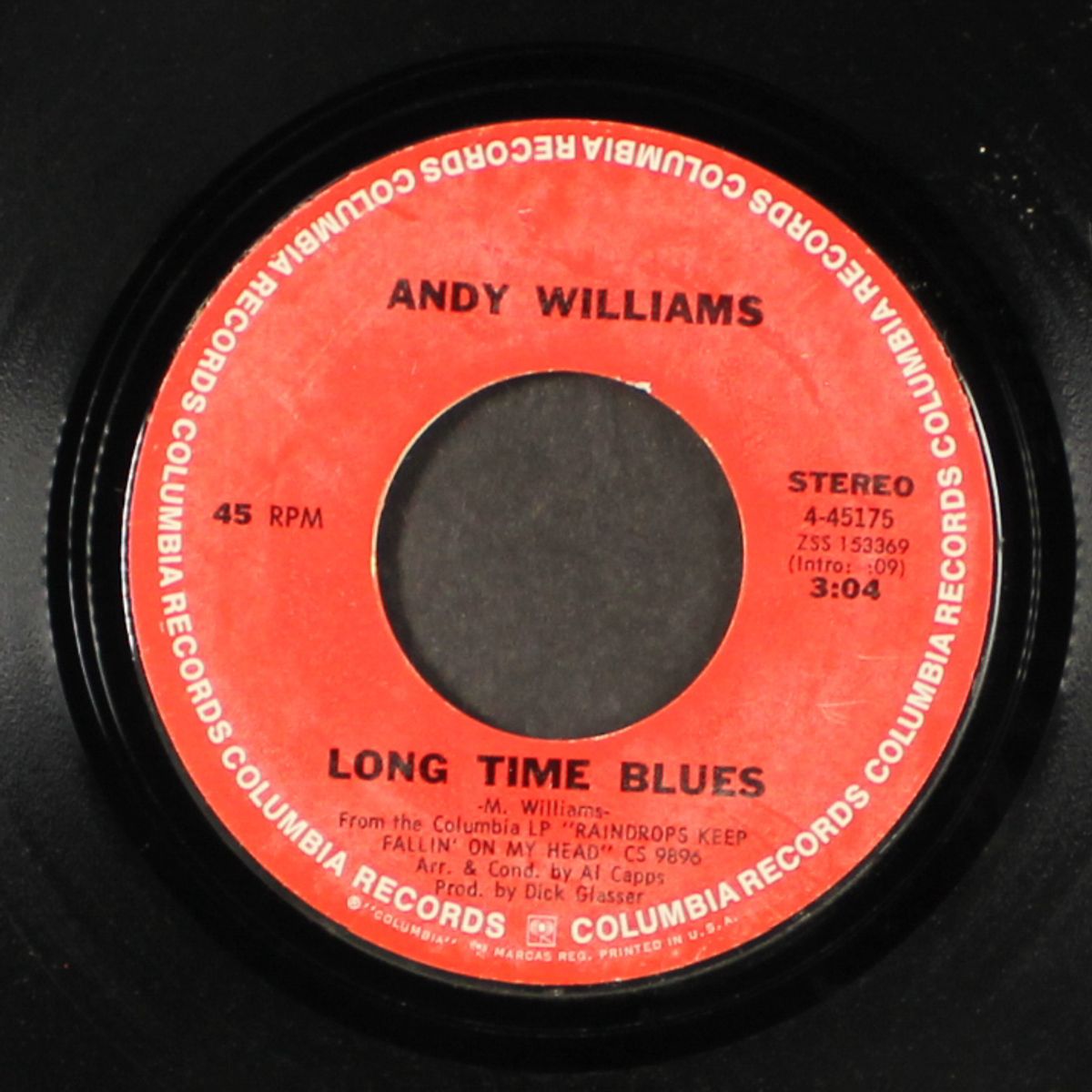 long time blues / one day of your life by ANDY WILLIAMS