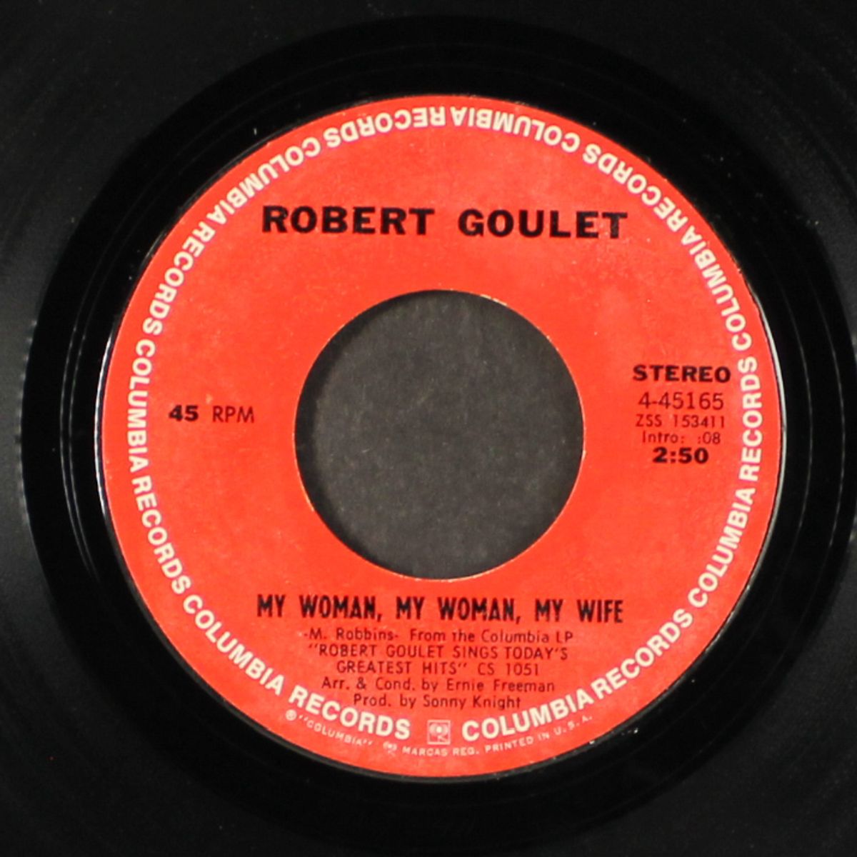 my woman my woman my wife / come saturday morning by ROBERT GOULET