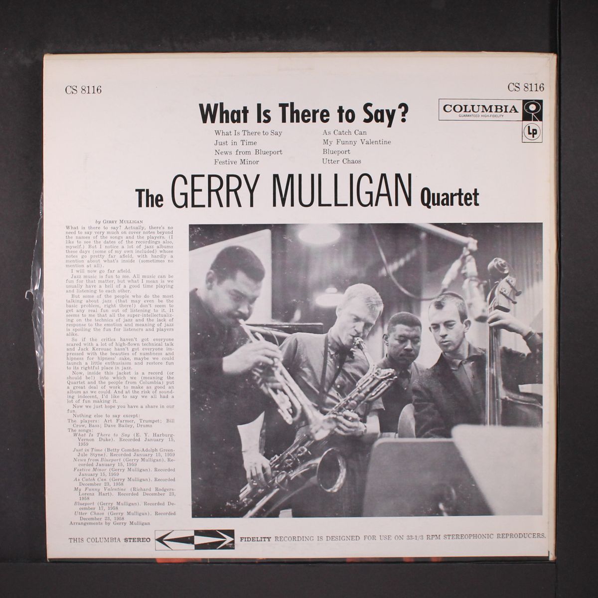 what is there to say? by GERRY MULLIGAN