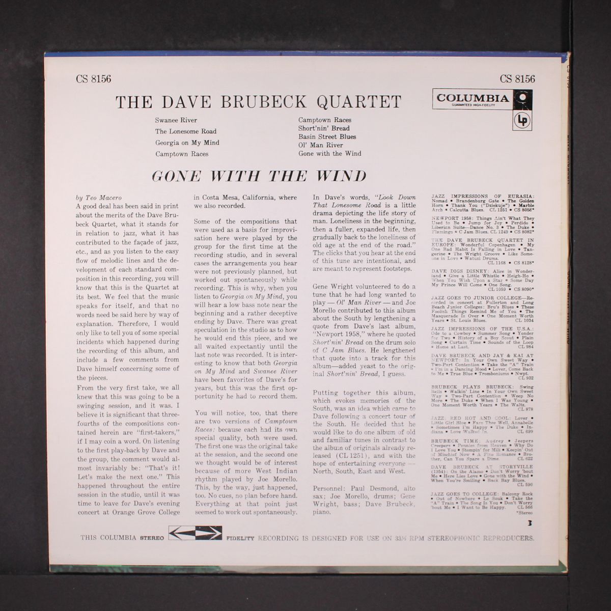 gone with the wind by DAVE BRUBECK