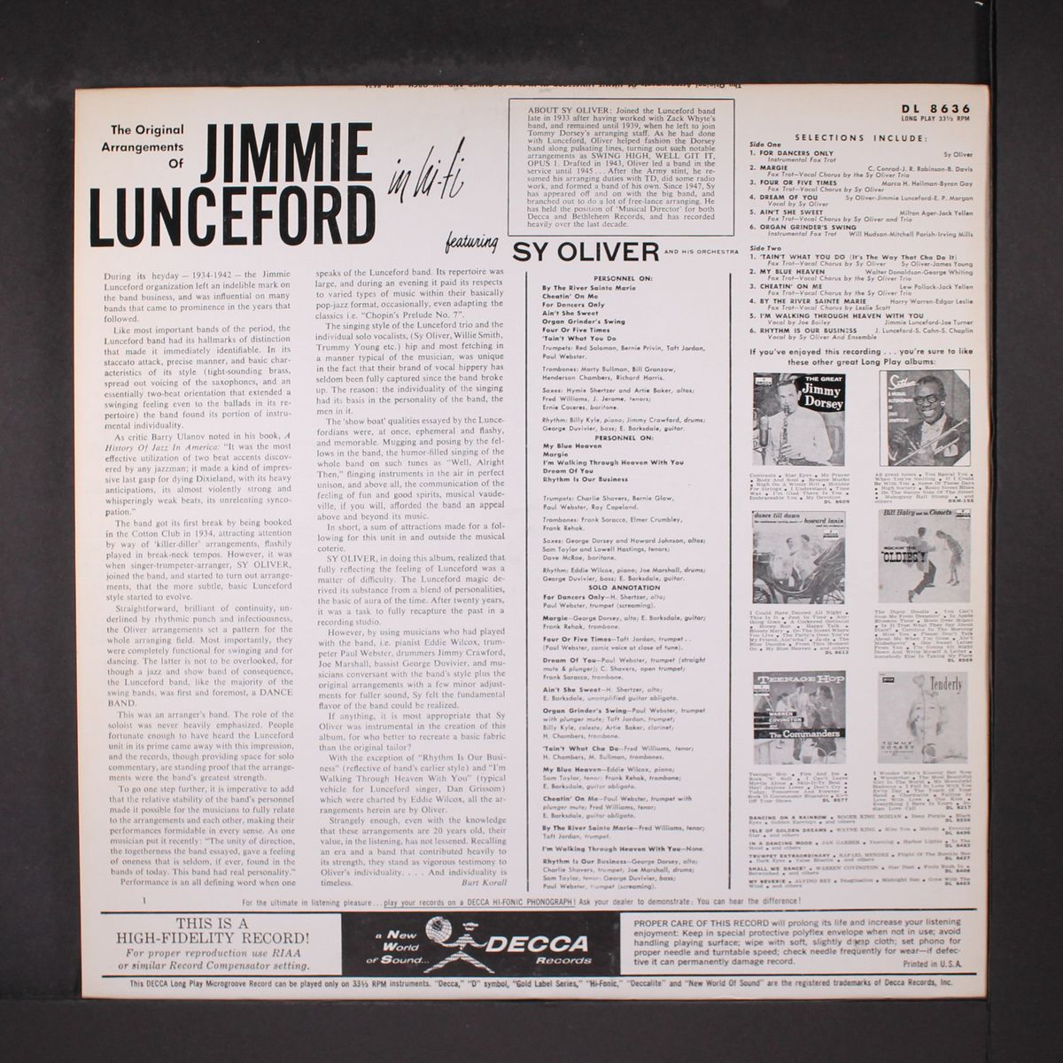 jimmie lunceford in hi-fi by SY OLIVER