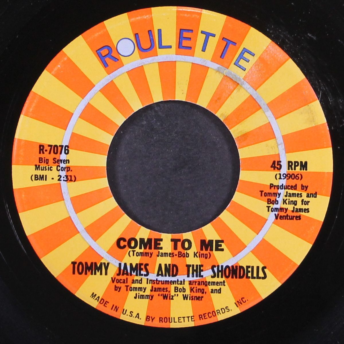 come to me / talkin' and signifyin' by TOMMY JAMES & SHONDELLS