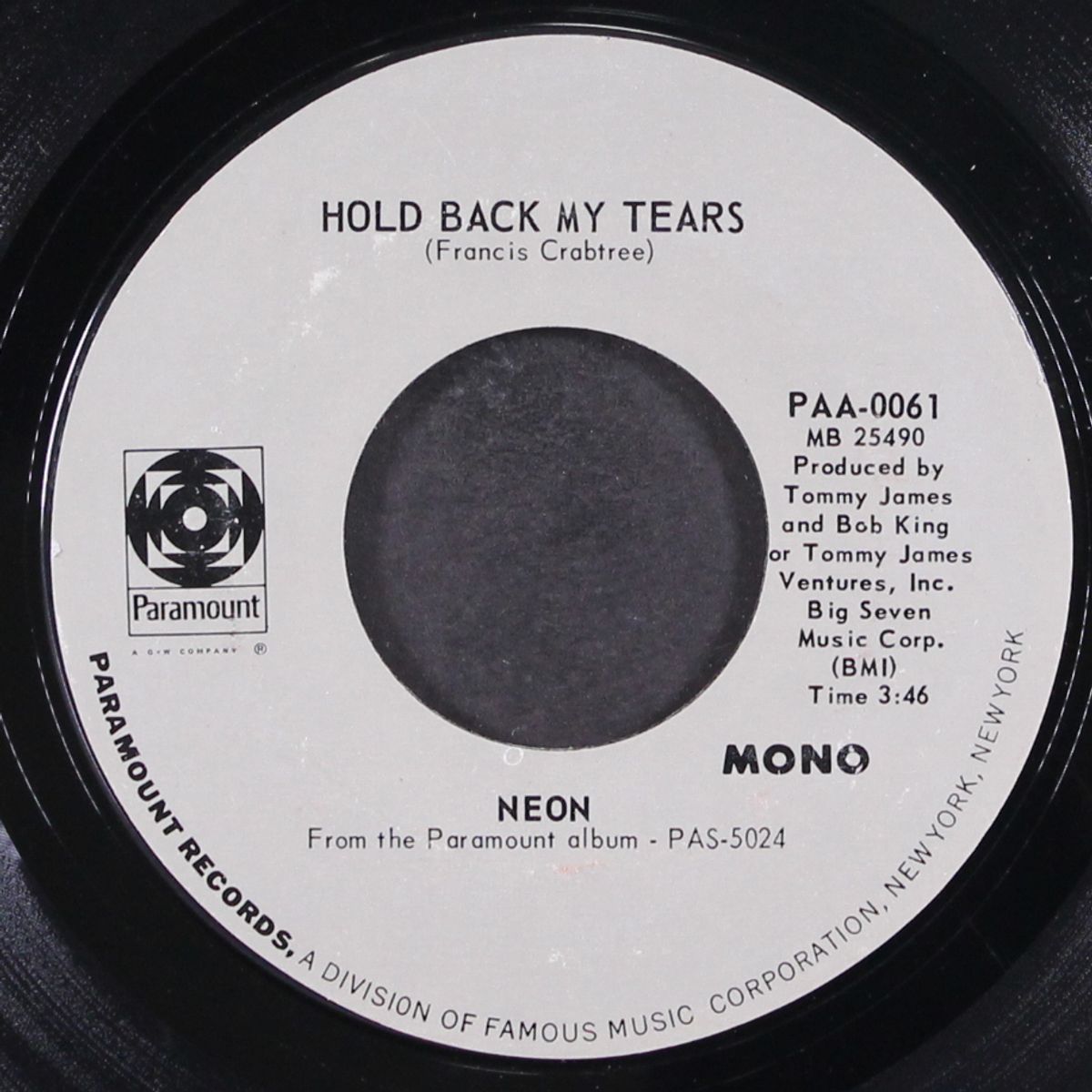 dark is the night / hold back my tears by NEON