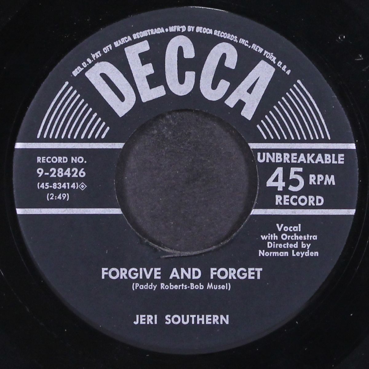 forgive and forget / the ruby and the pearl by JERI SOUTHERN